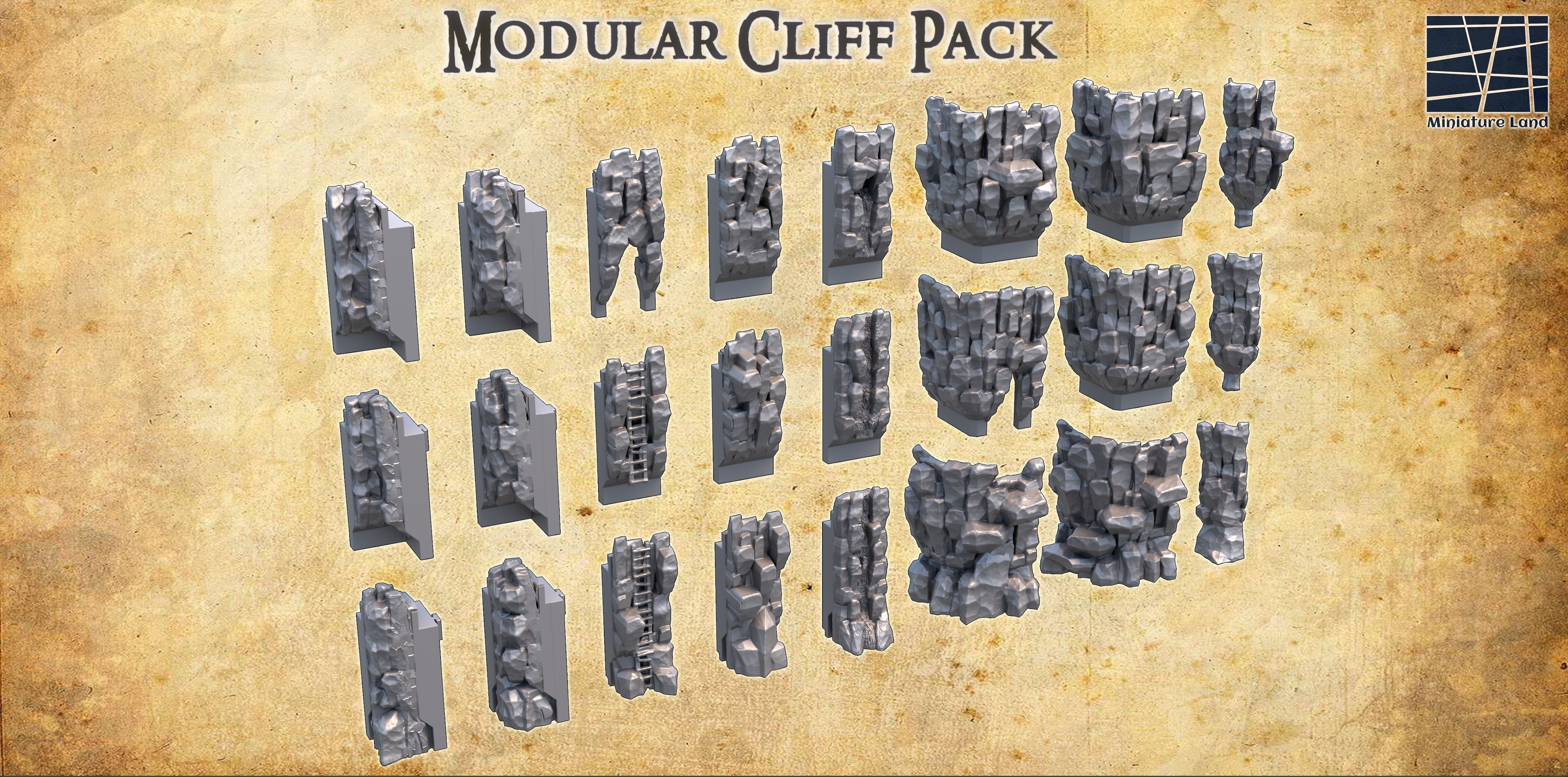 Modular Cliffs - Tabletop Terrain - 28 MM